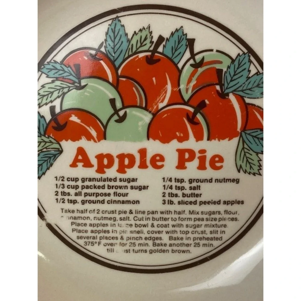 Sunnycraft Sunstone Collection Apple Pie Recipe Ceramic Baker Dish 11011 Cream